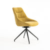 EVA MODERN VELVET DINING CHAIR PADDED SEAT SWIVEL METAL LEG KITCHEN SET OF 4