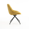 EVA MODERN VELVET DINING CHAIR PADDED SEAT SWIVEL METAL LEG KITCHEN SET OF 4