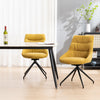 EVA MODERN VELVET DINING CHAIR PADDED SEAT SWIVEL METAL LEG KITCHEN SET OF 4
