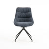 EVA MODERN VELVET DINING CHAIR PADDED SEAT SWIVEL METAL LEG KITCHEN SET OF 4
