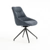 EVA MODERN VELVET DINING CHAIR PADDED SEAT SWIVEL METAL LEG KITCHEN SET OF 4