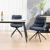 EVA MODERN VELVET DINING CHAIR PADDED SEAT SWIVEL METAL LEG KITCHEN SET OF 4