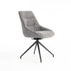 EVA MODERN VELVET DINING CHAIR PADDED SEAT SWIVEL METAL LEG KITCHEN SET OF 4