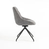 EVA MODERN VELVET DINING CHAIR PADDED SEAT SWIVEL METAL LEG KITCHEN SET OF 4