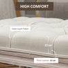 Accent Bench Tufted Upholstered Foot Stool Linen-Touch Ottoman for Bedroom