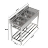 Catering Sink Stainless Steel Commercial Kitchen Wash Sinks w/Shelf/Backsplash