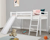 Kids Bunk Beds Pine Wood 3FT Single Bed Frame Cabin Mid Sleeper Slide & Ladder