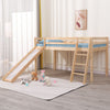 Kids Bunk Beds Mid Sleeper Pine Wooden 3FT Single Cabin Bed Frame Slide & Ladder