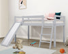 Kids Bunk Beds Pine Wood 3FT Single Bed Frame Cabin Mid Sleeper Slide & Ladder