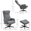 Recliner and Ottoman with 135° Adjustable Backrest Footstool for Home Office