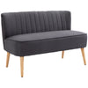 Modern Double Seat Sofa w/ Wood Frame Foam Padding High Back Comfortable