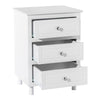 Bedside Table Nightstand of 3 Drawers Large End Table Bedroom Cabinet White