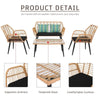 3Pcs /4 Pieces Bistro Set Rattan Garden Patio Table Chair Seating Furniture Sets