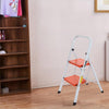 2/3 Step Ladders Portable Compact Folding Metal Ladder Stool Heavy Duty Steel
