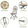 Mosaic Bistro Set Outdoor Patio Garden Furniture Side Table Set Folding Chairs