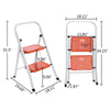 2/3 Step Ladders Portable Compact Folding Metal Ladder Stool Heavy Duty Steel