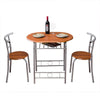 Dining Table and 2 Chairs Set Metal Frame Kitchen Black/Brown/Wo