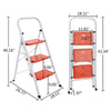 2/3 Step Ladders Portable Compact Folding Metal Ladder Stool Heavy Duty Steel