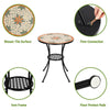Mosaic Bistro Set Outdoor Patio Garden Furniture Side Table Set Folding Chairs
