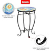 Mosaic Bistro Set Outdoor Patio Garden Furniture Side Table Set Folding Chairs