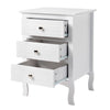 Bedside Table Nightstand of 3 Drawers Large End Table Bedroom Cabinet White