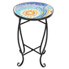 Mosaic Bistro Set Outdoor Patio Garden Furniture Side Table Set Folding Chairs