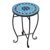 Mosaic Bistro Set Outdoor Patio Garden Furniture Side Table Set Folding Chairs
