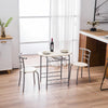 Dining Table and 2 Chairs Set Metal Frame Kitchen Black/Brown/Wo