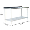 High Quality Kitchen Table Worktop Work Bench Catering Backplash Stainless Steel