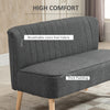 Modern Double Seat Sofa w/ Wood Frame Foam Padding High Back Comfortable