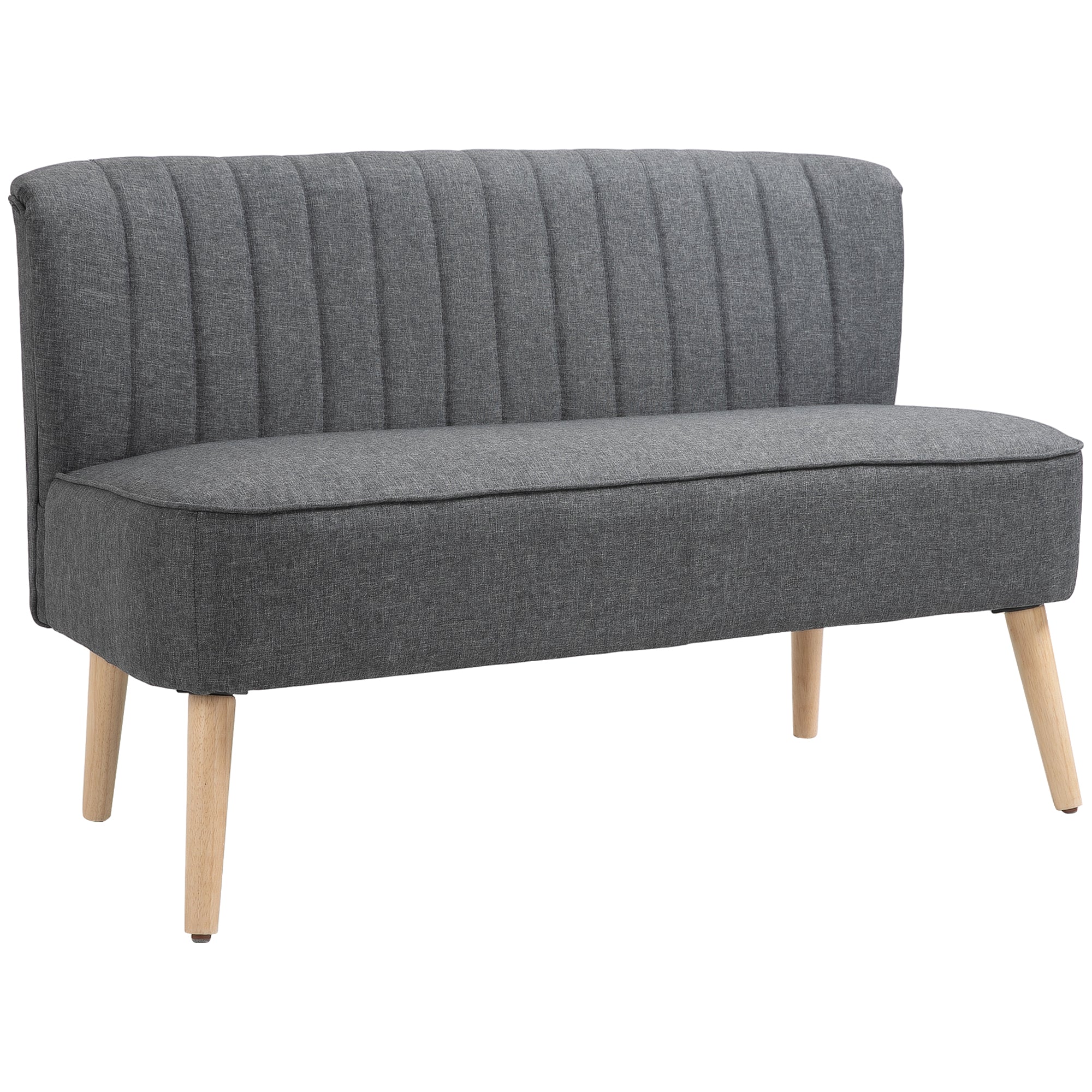Modern Double Seat Sofa w/ Wood Frame Foam Padding High Back Comfortable