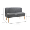 Modern Double Seat Sofa w/ Wood Frame Foam Padding High Back Comfortable