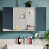 Bathroom Cabinet Double Triple Door Storage Stainless Steel Mirrored Wall