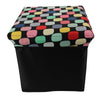 Single Folding Storage Pouffe Cube Foot Stool Seat Ottoman Footstool Toy Box