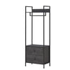 Zahra Bedroom Furniture Open Wardrobe Drawers Cabinet Modern Storage Black