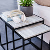 Industrial Nest of Tables Set of 2 Coffee Side End Table Living Room Furniture