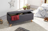 SECRETO OTTOMAN STORAGE UNIT BLANKET BOX HOPSACK FABRIC BENCH SEAT STOOL