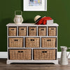 White Chest of Drawers Basket Storage Unit Wooden Cabinet Assembled TETBURYchest