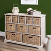 White Chest of Drawers Basket Storage Unit Wooden Cabinet Assembled TETBURYchest