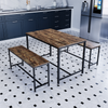 Dining Table and Chairs Bench Seat Set 4 Seater Vintage Home Kitchen Dining Room