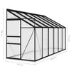 Half Walk-in Greenhouse Alu with Base Frame Lean to Wall Grow House Garden Shed
