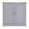 Grey/Bamboo Wooden Bathroom Cabinet Shelf Cupboard Storage Unit Free Standing