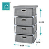 Fabric Chest of Drawers Cabinet Bedside Table Organiser Storage Unit 3/4 Drawer