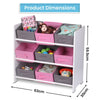 Wooden Storage Unit With 9 Baskets Toy Organiser Storage Unit Non Woven Baskets