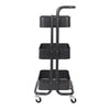 3 Tier Slim Kitchen Storage Trolley Cart Rack Tray Shelf Rolling Wheel W/ Handle