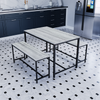 Dining Table and Chairs Bench Seat Set 4 Seater Vintage Home Kitchen Dining Room