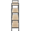 Bookcase | 4 Shelves Ladder Standing Wall Unit Oak Wooden Corner Storage Shelf