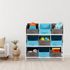 Wooden Storage Unit With 9 Baskets Toy Organiser Storage Unit Non Woven Baskets
