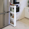 SLIM SLIDE OUT KITCHEN TROLLEY BATHROOM RACK HOLDER STORAGE SHELF ON WHEELS