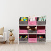 Wooden Storage Unit With 9 Baskets Toy Organiser Storage Unit Non Woven Baskets